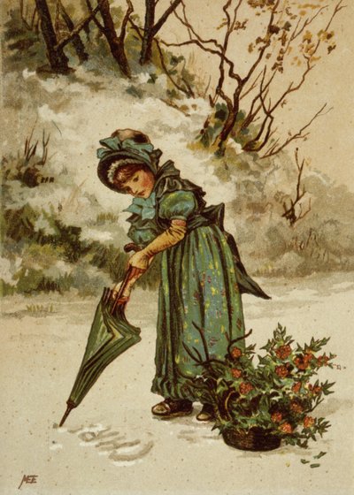 Holly boughs, book illustration by English School